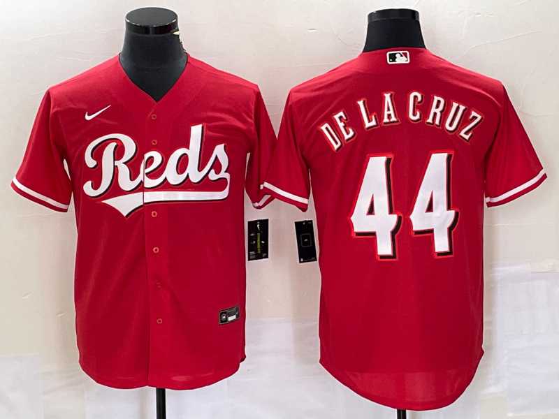 Men's Cincinnati Reds #44 Elly De La Cruz Red Cool Base Stitched Baseball Jersey 1,We sell and wholesale Men's Cincinnati Reds #44 Elly De La Cruz Red Cool Base Stitched Baseball Jersey 1 on line form chian!
